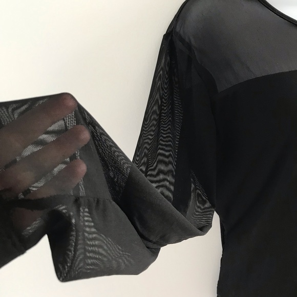 NWOT Red Coral Black Sheer Décolleté and Long Sleeves Blouse Top Plus Size - Picture 7 of 16